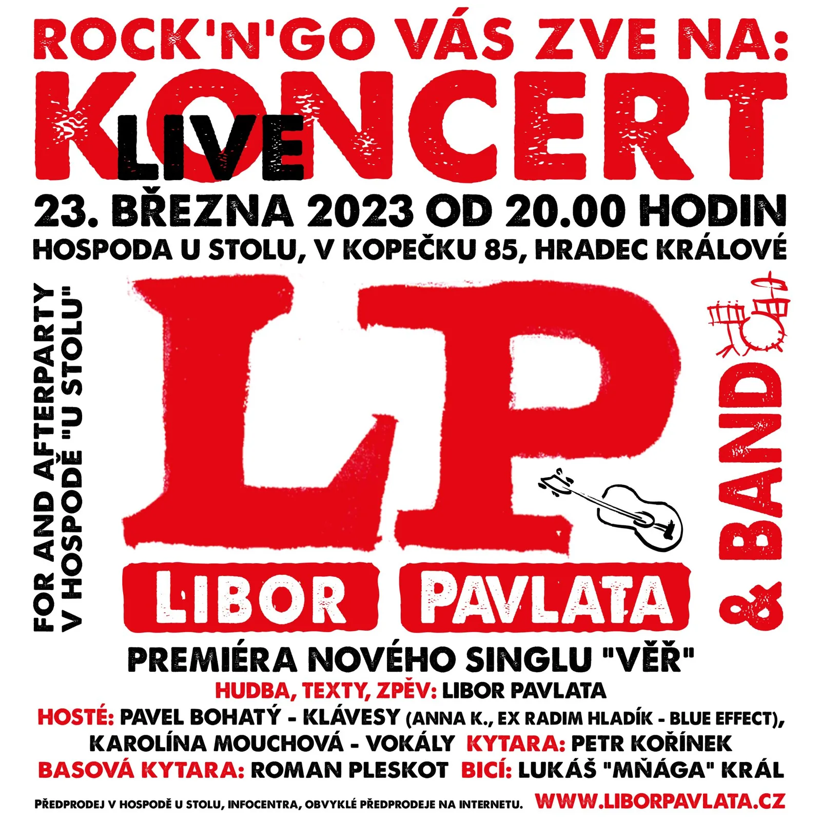 Live koncert a navíc premiéra singlu „Věř „& hosté koncertu